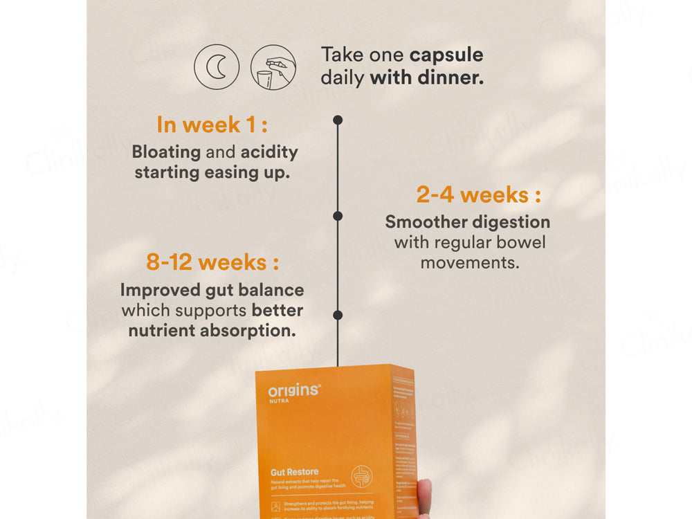Origins Nutra Gut Restore Nutraceutical Veg Capsule