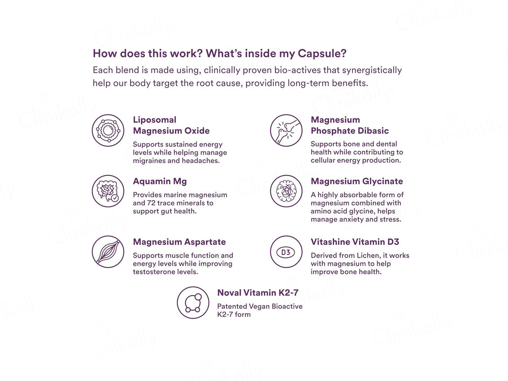 Origins Nutra Magnesium + D3 + K2 Health Supplement Capsule For Men