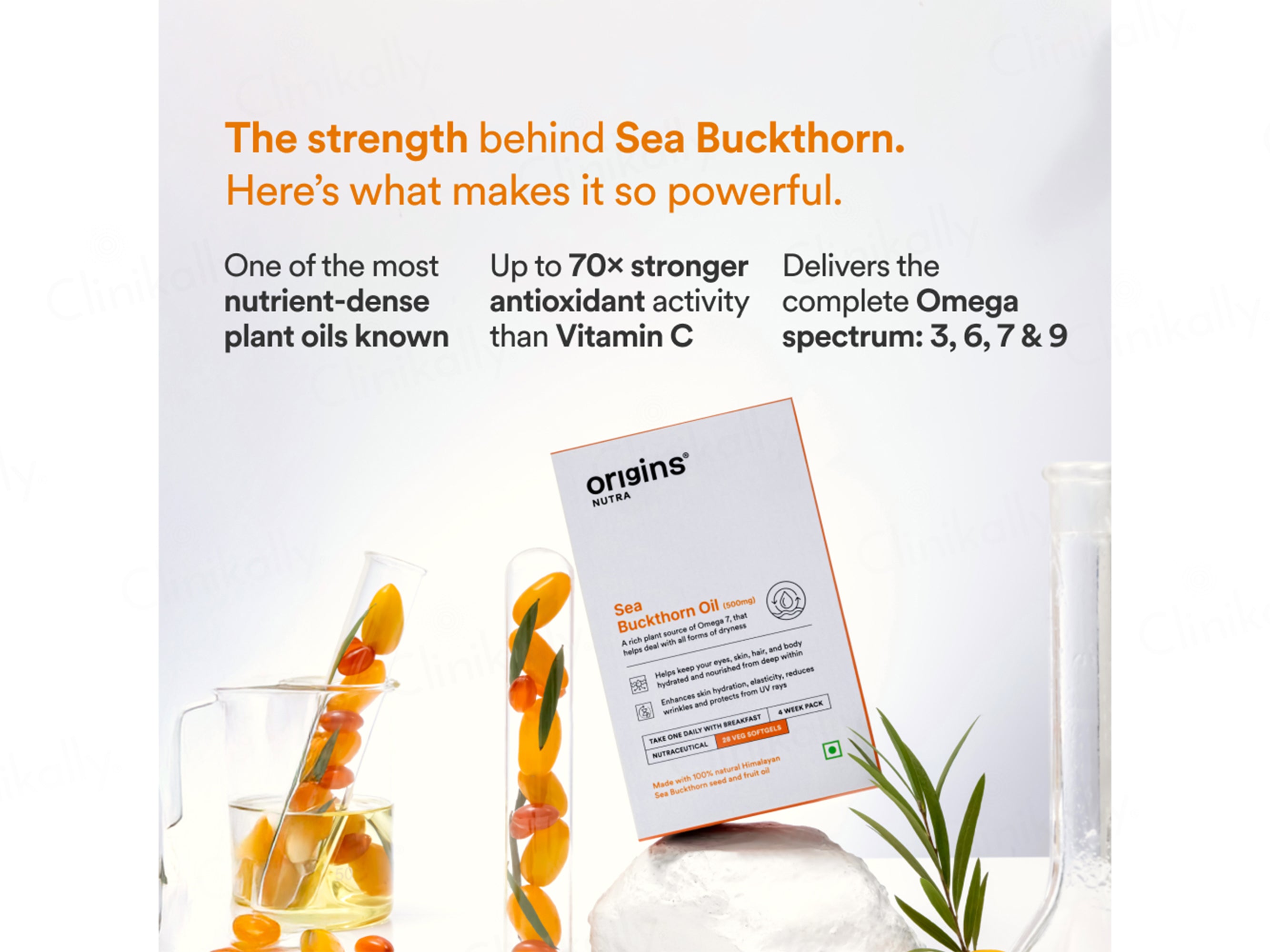 Origins Nutra Sea Buckthorn Oil 500mg Nutraceutical Veg Softgel Capsule