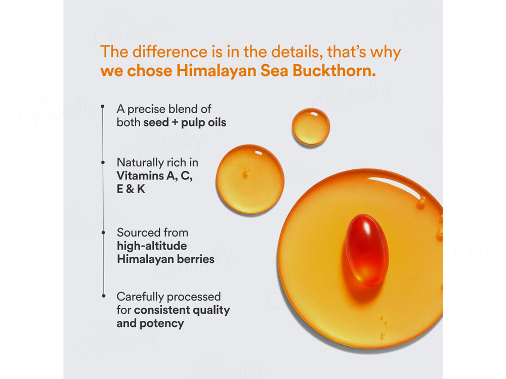 Origins Nutra Sea Buckthorn Oil 500mg Nutraceutical Veg Softgel Capsule