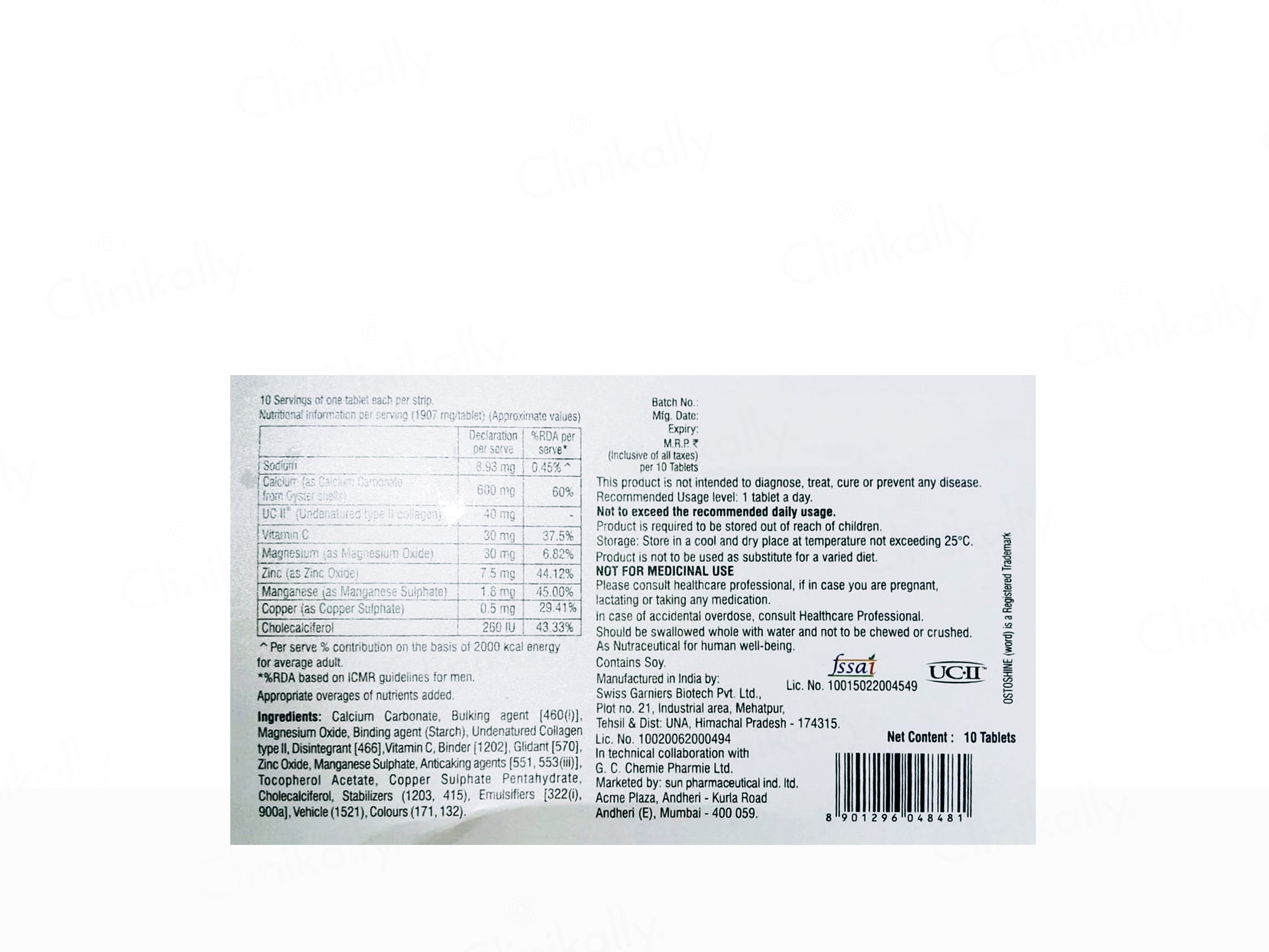 Ostoshine Nutraceutical Tablet For Adults