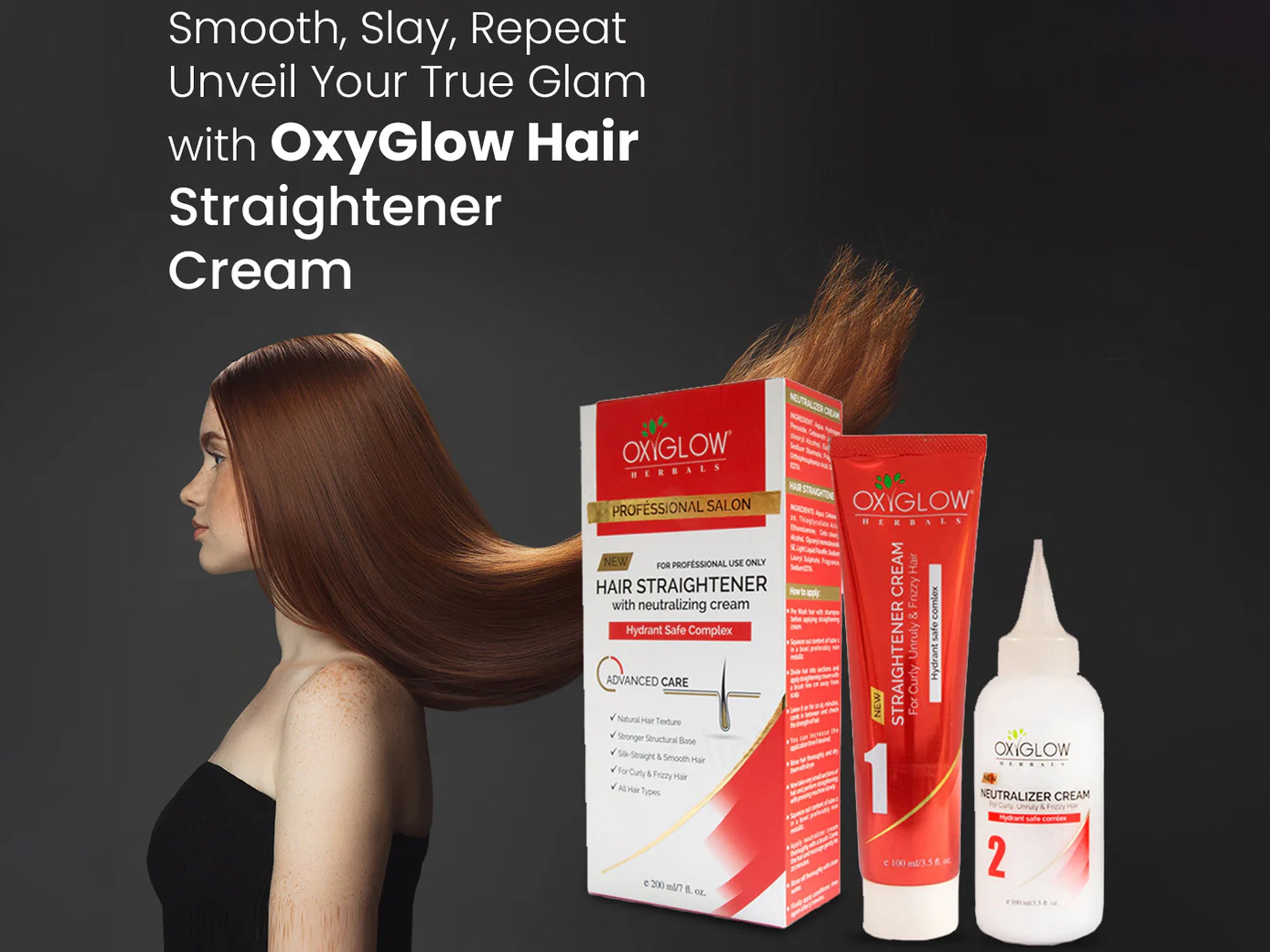 Oxyglow Professional Hair Straightener with Neutralizing Cream