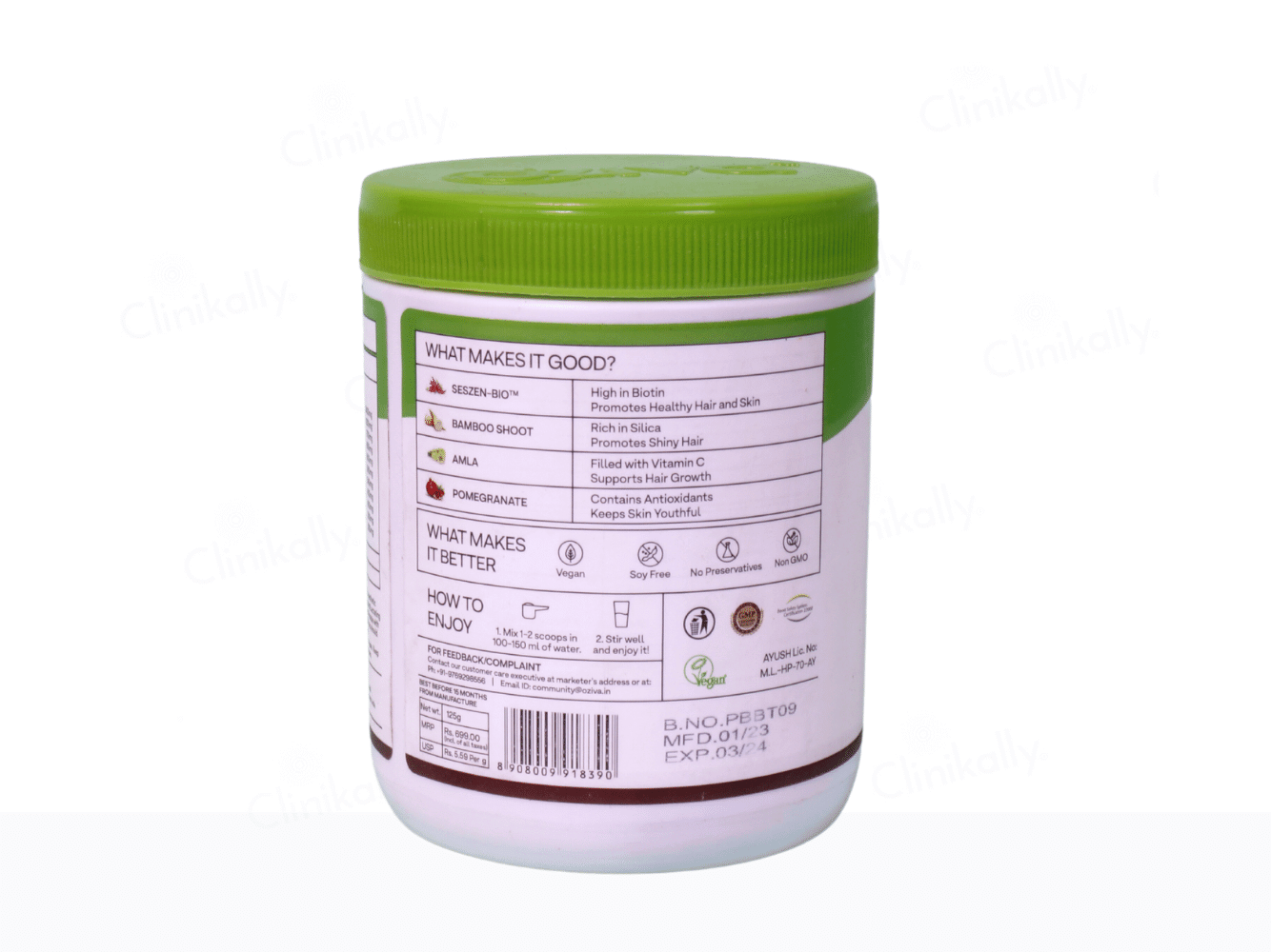 Oziva Biotin 10,000+ mcg for Stronger Hair & Healthier Skin - Clinikally