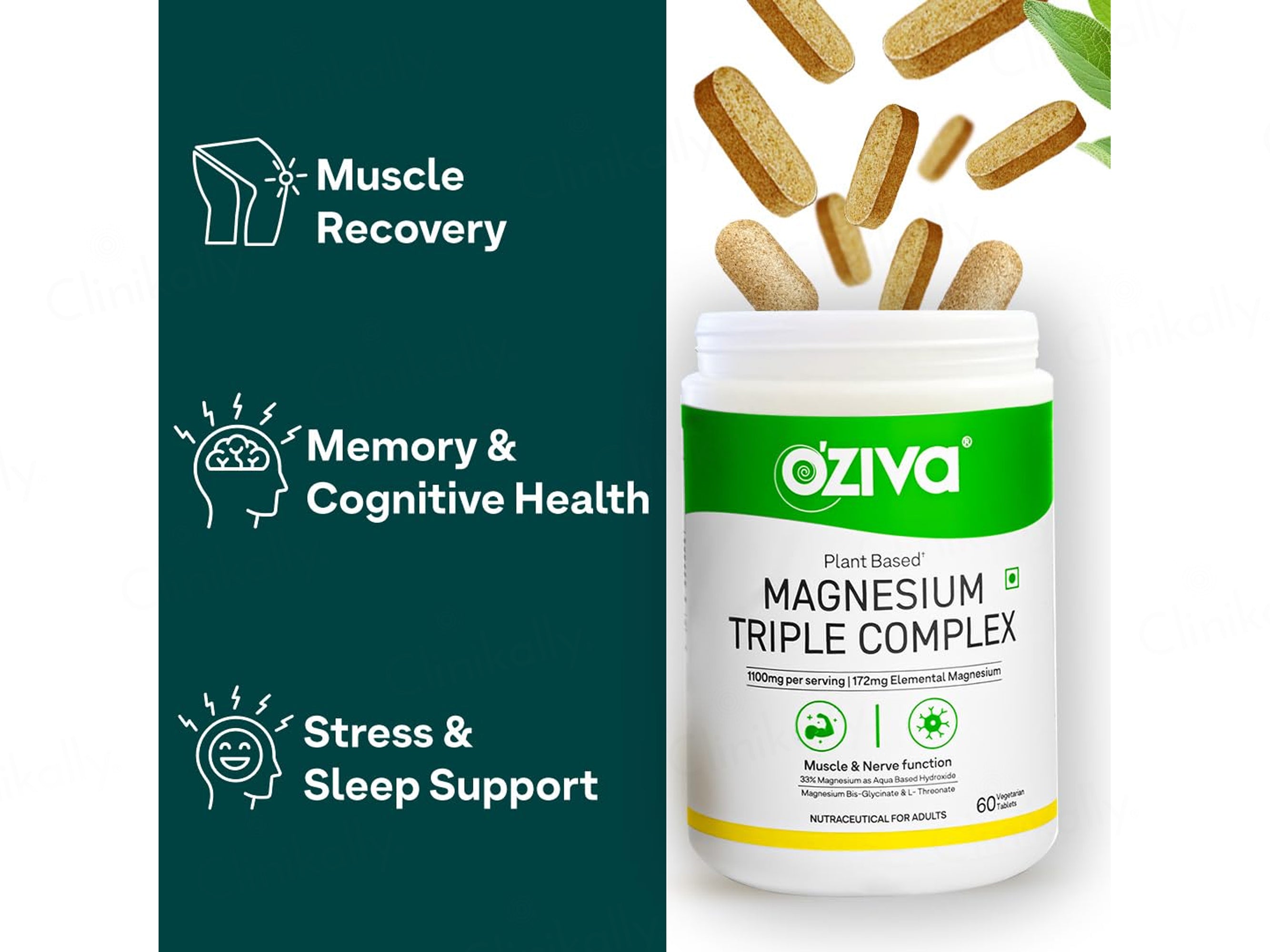 Oziva Magnesium Triple Complex Veg Tablet