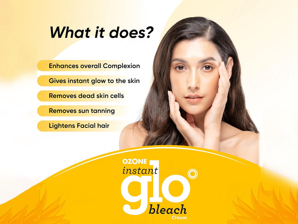 Ozone Instant Glo Radiance Bleach Cream Kit With Sandal Face Pack & Mixing Bowl