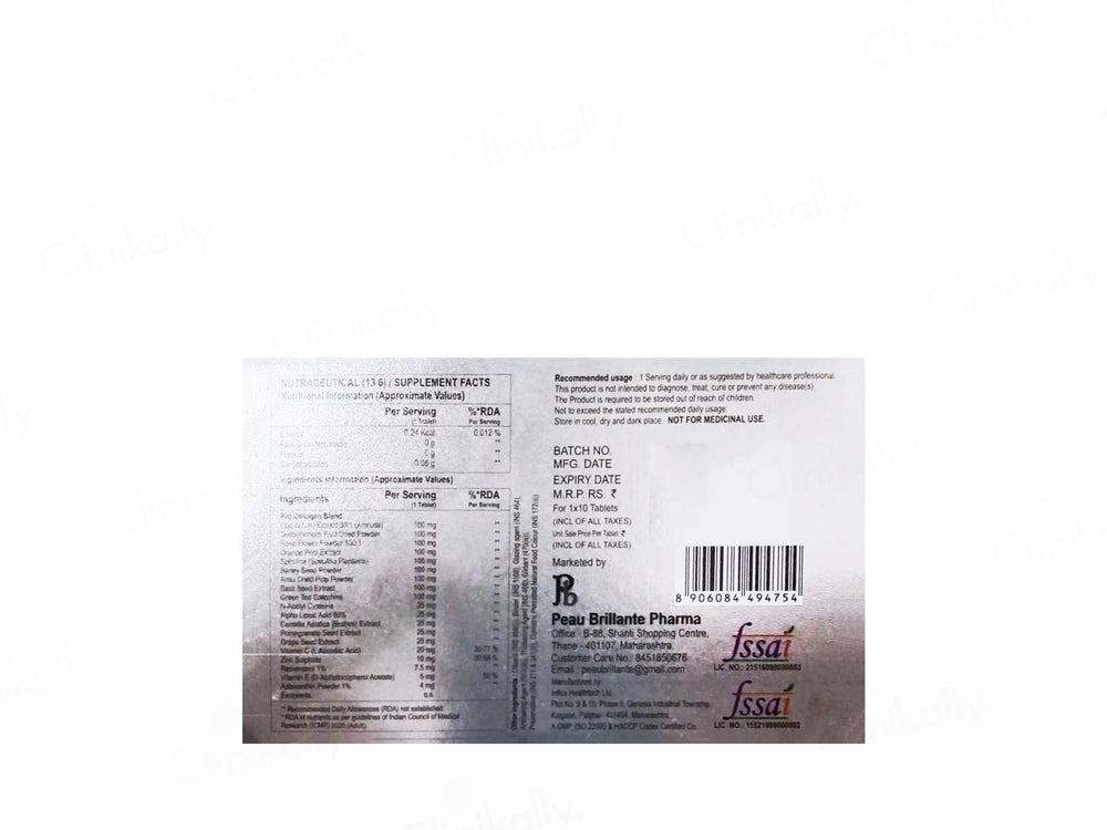 Peau-Asta Pro Collagen Blend 1000 Nutraceutical Tablet