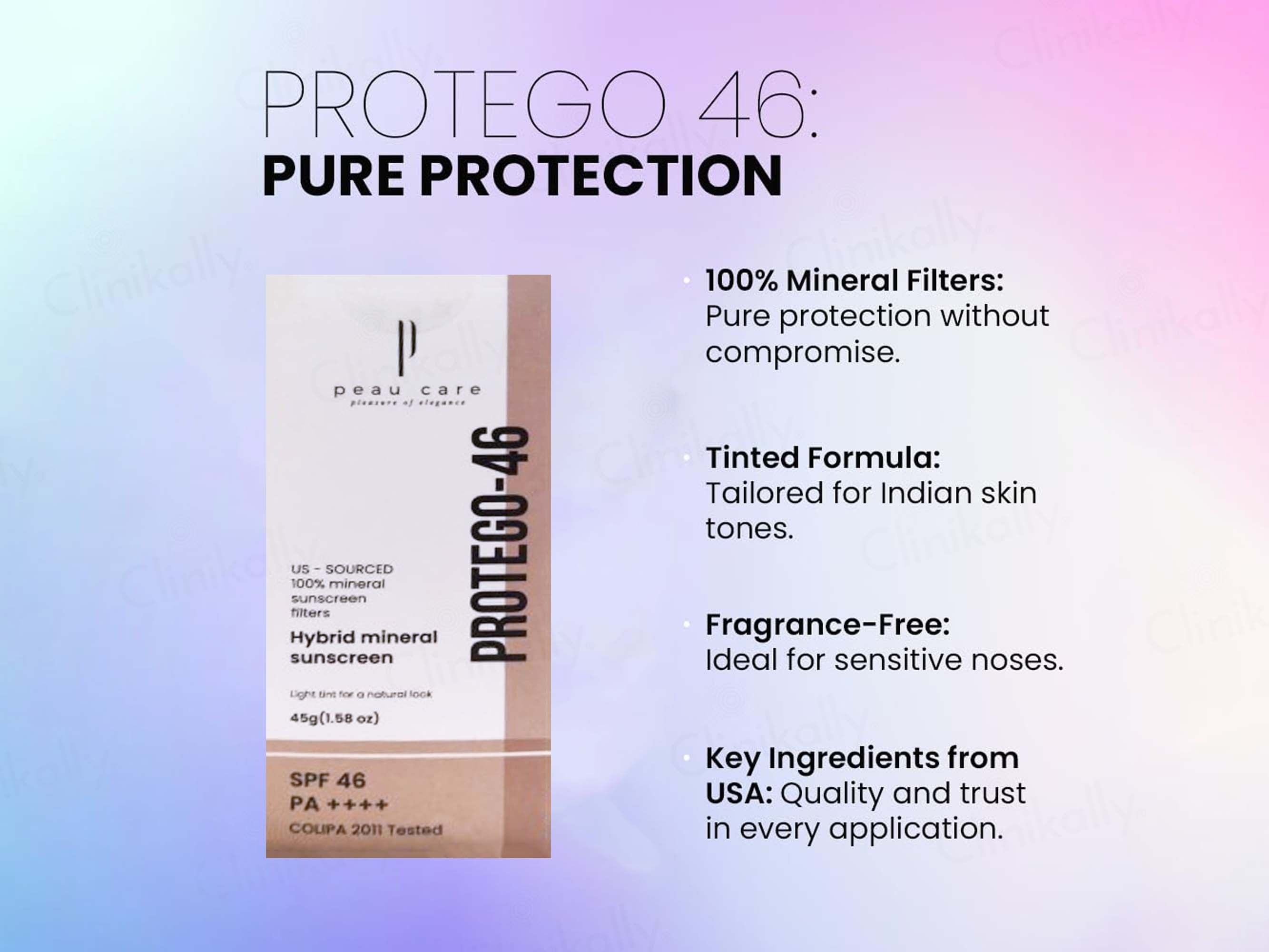 Peau Care Protego-46 Hybrid Mineral Sunscreen SPF 46 PA++++