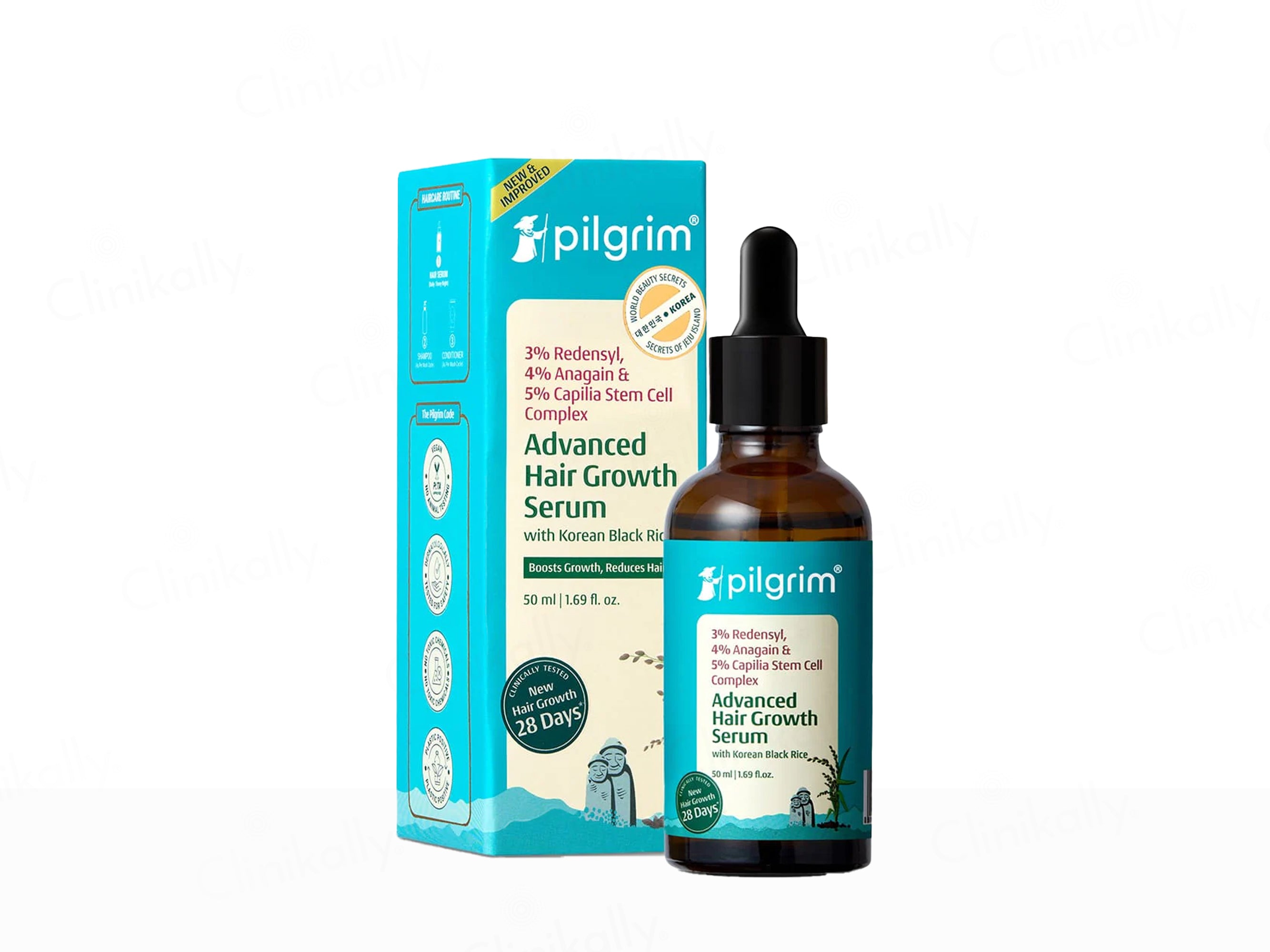Pilgrim 3% Redensyl & 4% Anagain Advanced Hair Growth Serum With Korean Black Rice