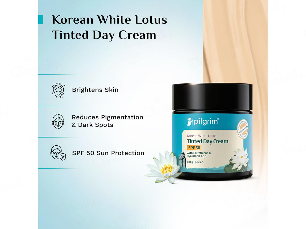 Pilgrim White Lotus Day Cream SPF 50 With Camellia & Yugdugu