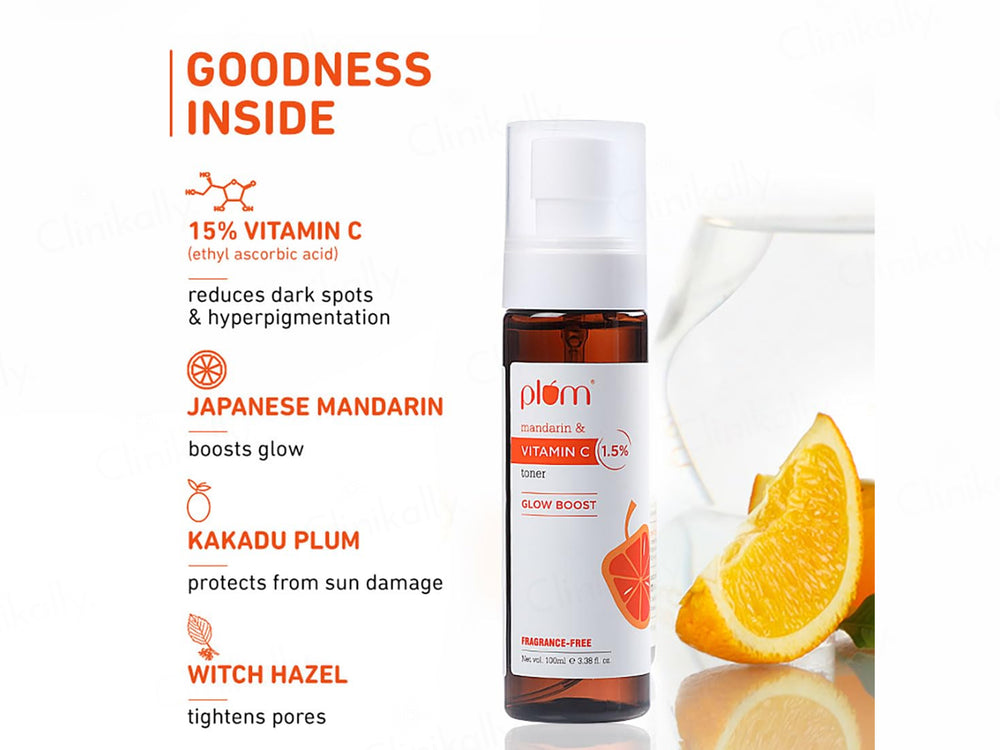 Plum 1.5% Vitamin C Glow Boost Face Toner With Mandarin