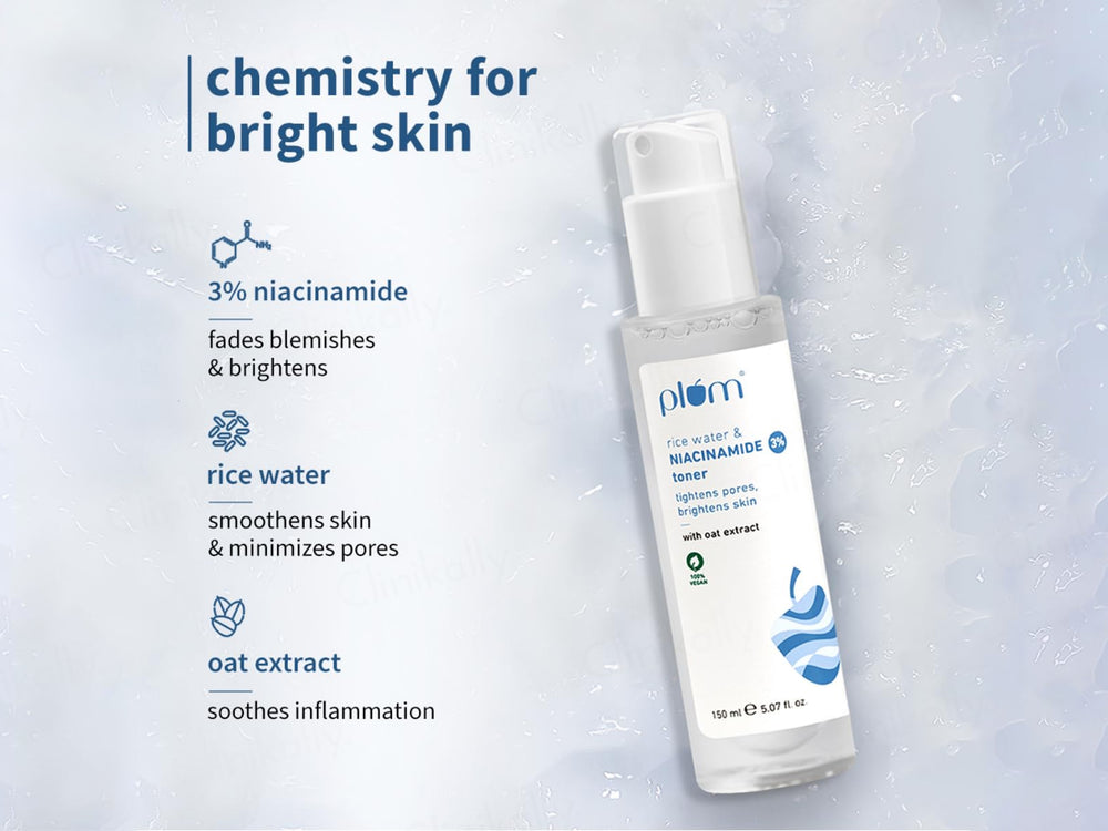 Plum 3% Niacinamide Face Toner With Rice Water & Oat Extract