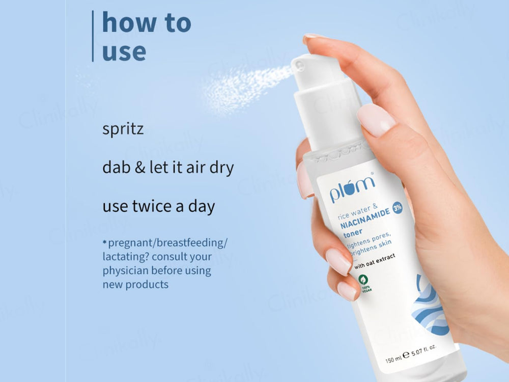 Plum 3% Niacinamide Face Toner With Rice Water & Oat Extract