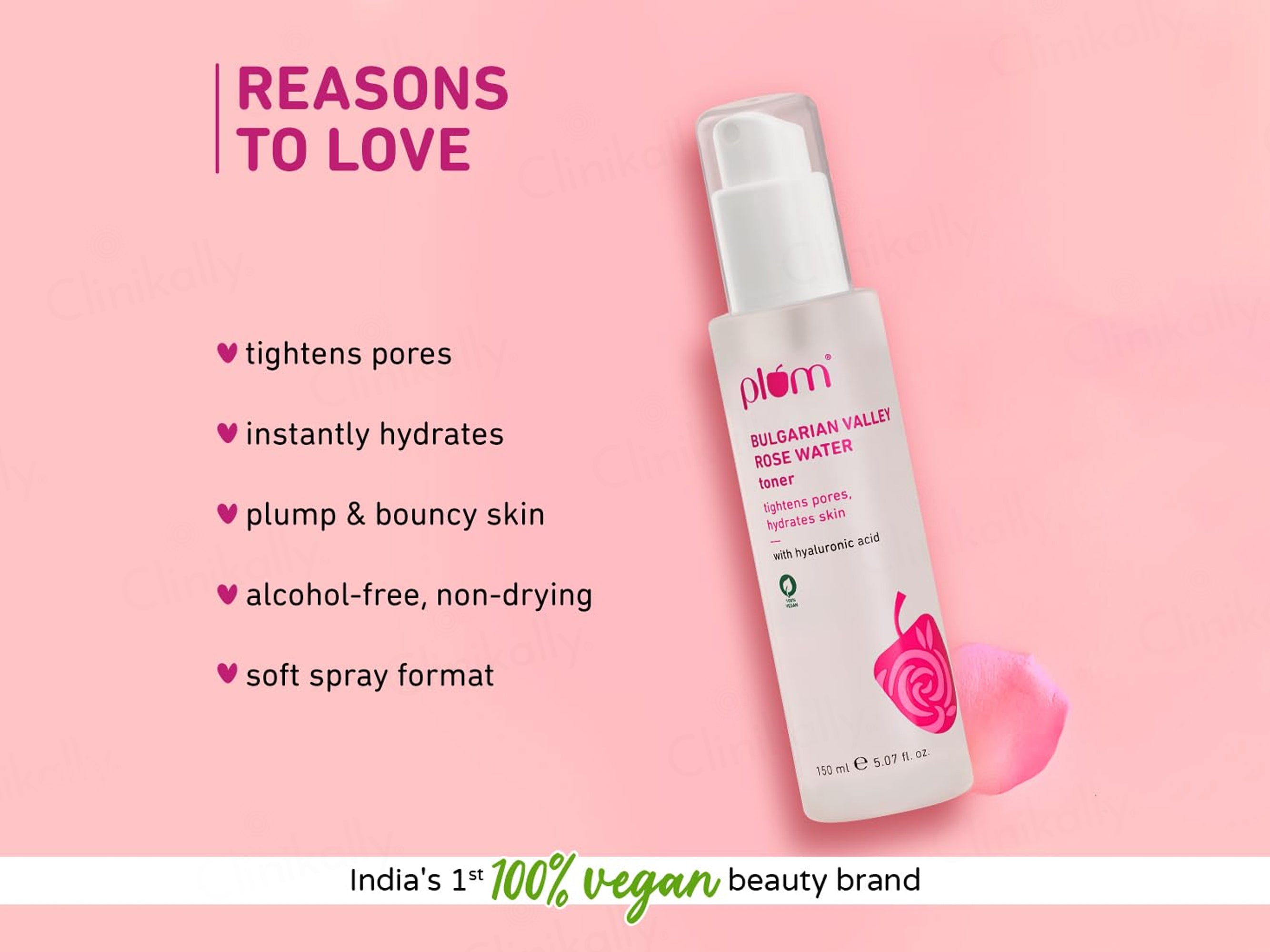 Plum Bulgarian Valley Rose Water Face Toner With Hyaluronic Acid