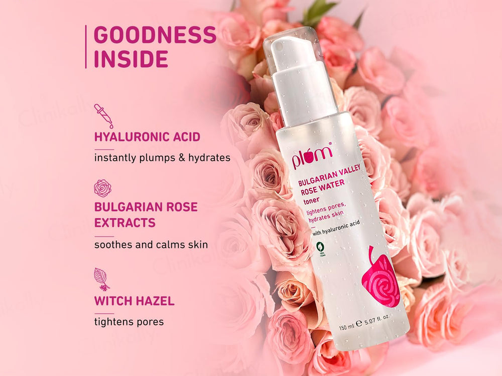 Plum Bulgarian Valley Rose Water Face Toner With Hyaluronic Acid