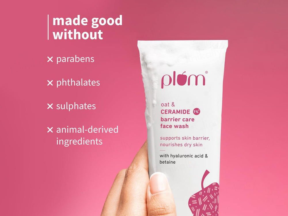 Plum Oat & 1% Ceramide Barrier Care Face Wash With Hyaluronic Acid & Betaine
