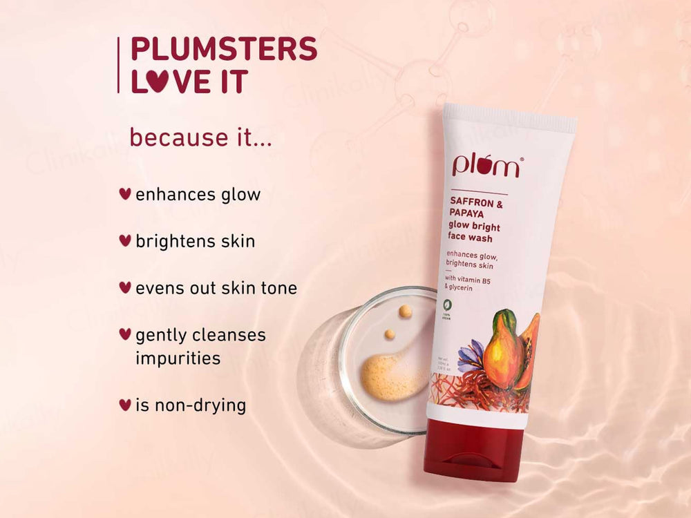 Plum Saffron & Papaya Glow Bright Face Wash With Vitamin B5 & Glycerin