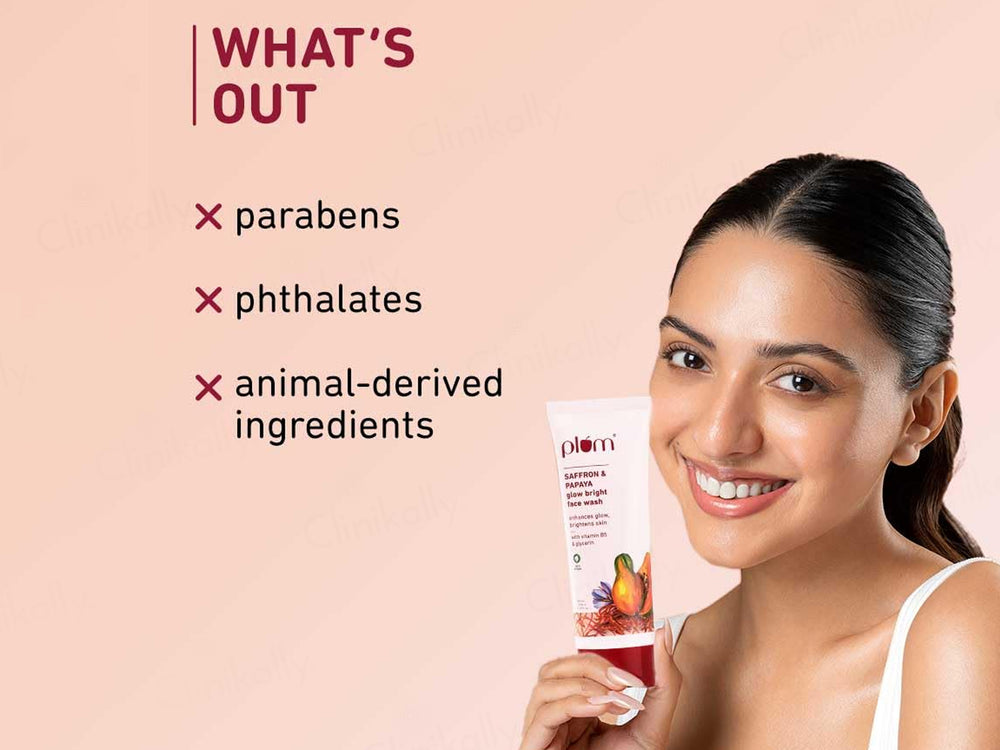 Plum Saffron & Papaya Glow Bright Face Wash With Vitamin B5 & Glycerin