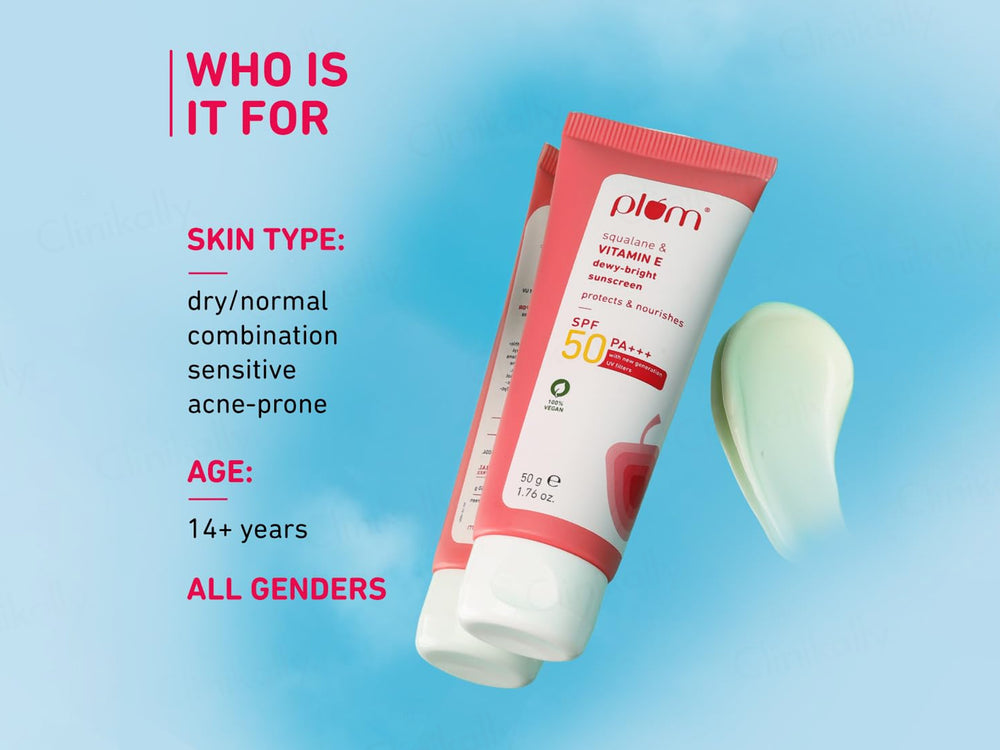 Plum Squalane & Vitamin E Dewy-Bright Sunscreen SPF 50 PA+++