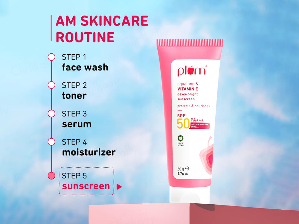 Plum Squalane & Vitamin E Dewy-Bright Sunscreen SPF 50 PA+++