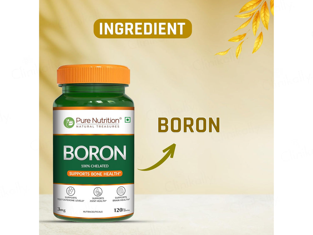 Pure Nutrition 100% Chelated Boron 3mg Veg Capsule