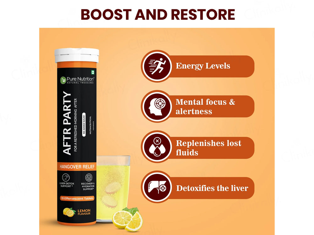 Pure Nutrition After Party Effervescent Tablet - Lemon Flavour