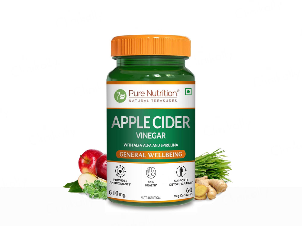 Pure Nutrition Apple Cider Vinegar With Alfa Alfa & Spirulina Veg Capsule
