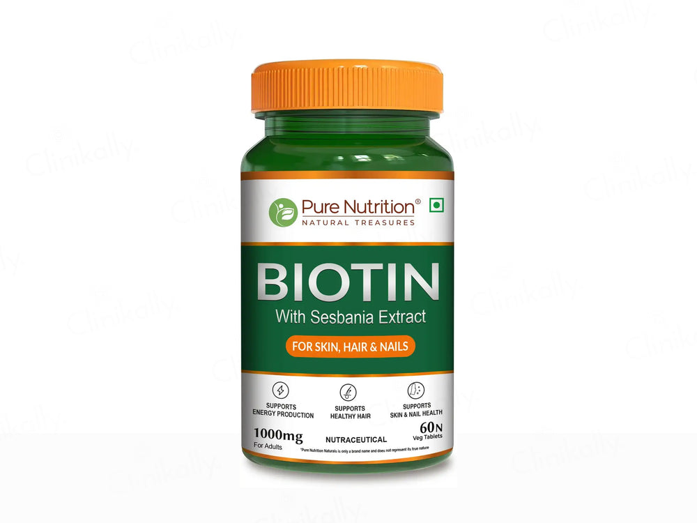 Pure Nutrition Biotin 1000mg With Sesbania Extract Veg Tablet
