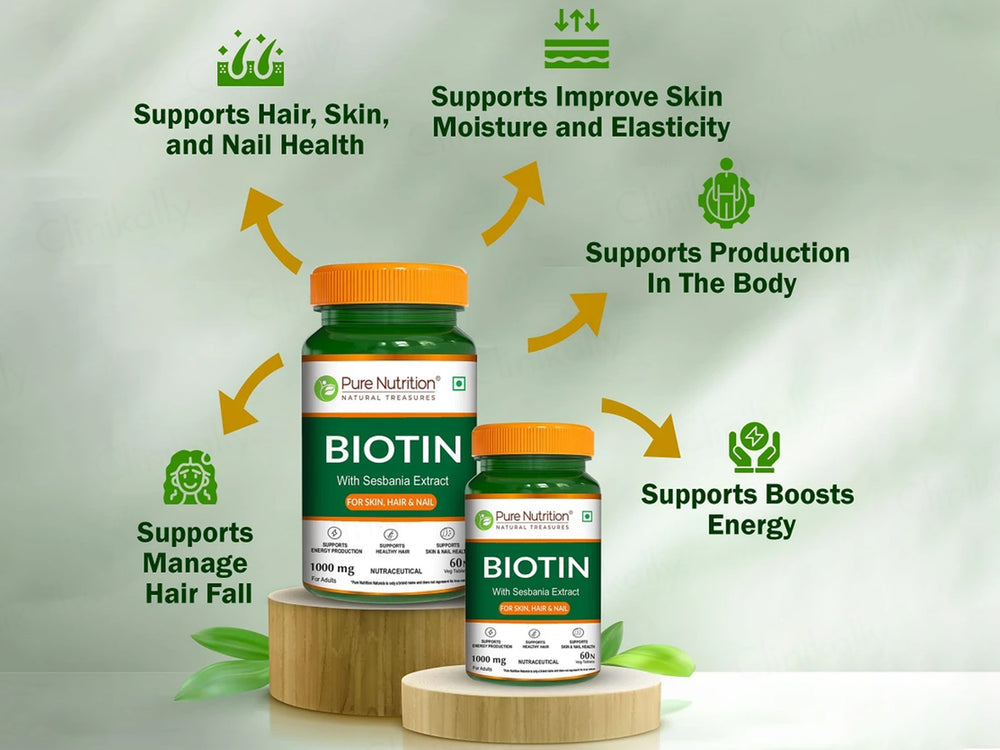 Pure Nutrition Biotin 1000mg With Sesbania Extract Veg Tablet