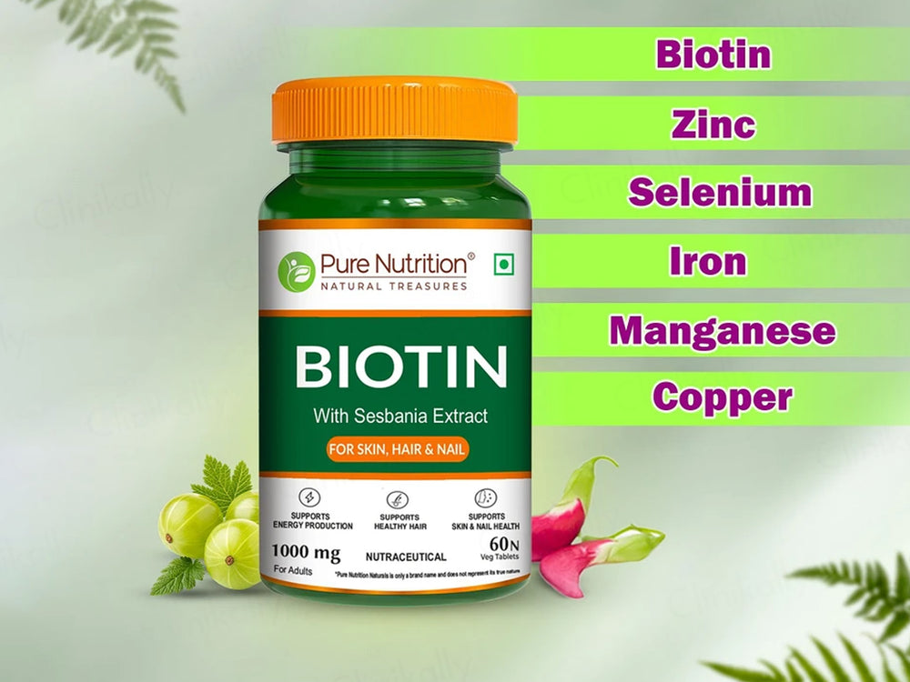 Pure Nutrition Biotin 1000mg With Sesbania Extract Veg Tablet