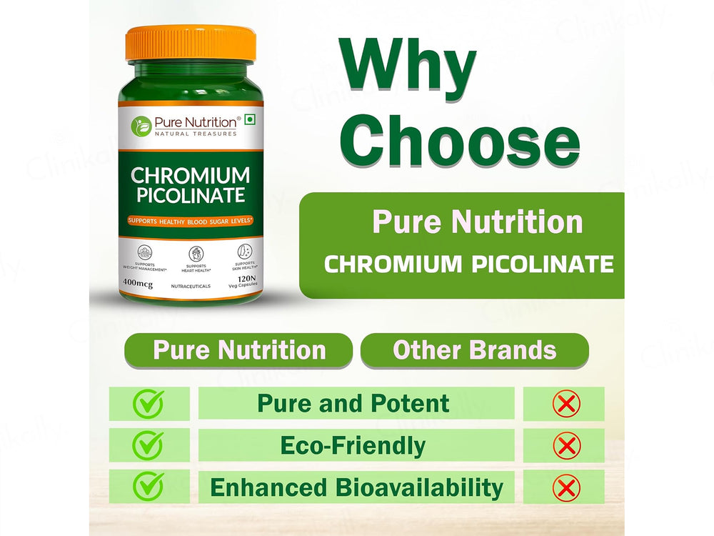 Pure Nutrition Chromium Picolinate 400mcg Veg Capsule
