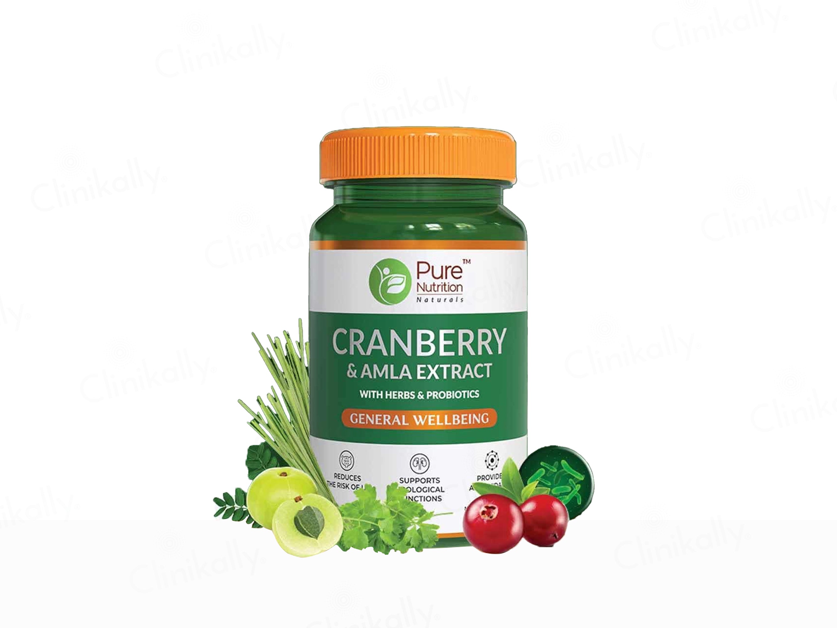 Pure Nutrition Cranberry & Amla Extract With Herbs & Probiotics Veg Capsule