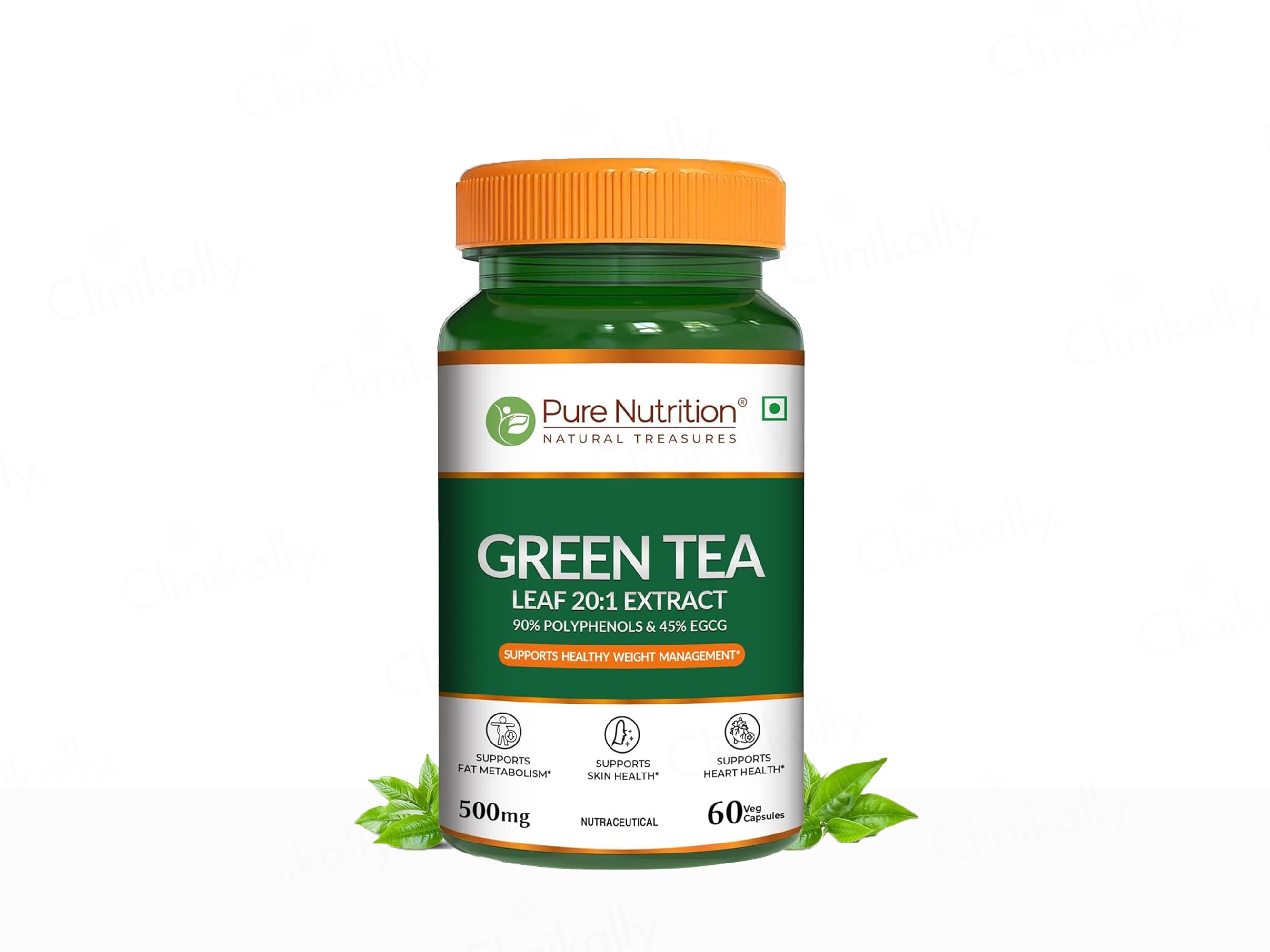Pure Nutrition Green Tea Leaf Extract 500mg Veg Capsule