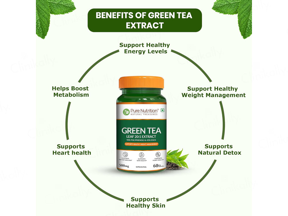 Pure Nutrition Green Tea Leaf Extract 500mg Veg Capsule