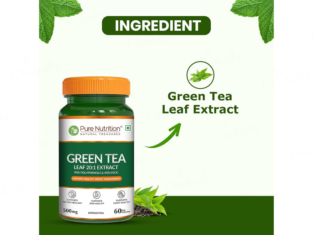 Pure Nutrition Green Tea Leaf Extract 500mg Veg Capsule