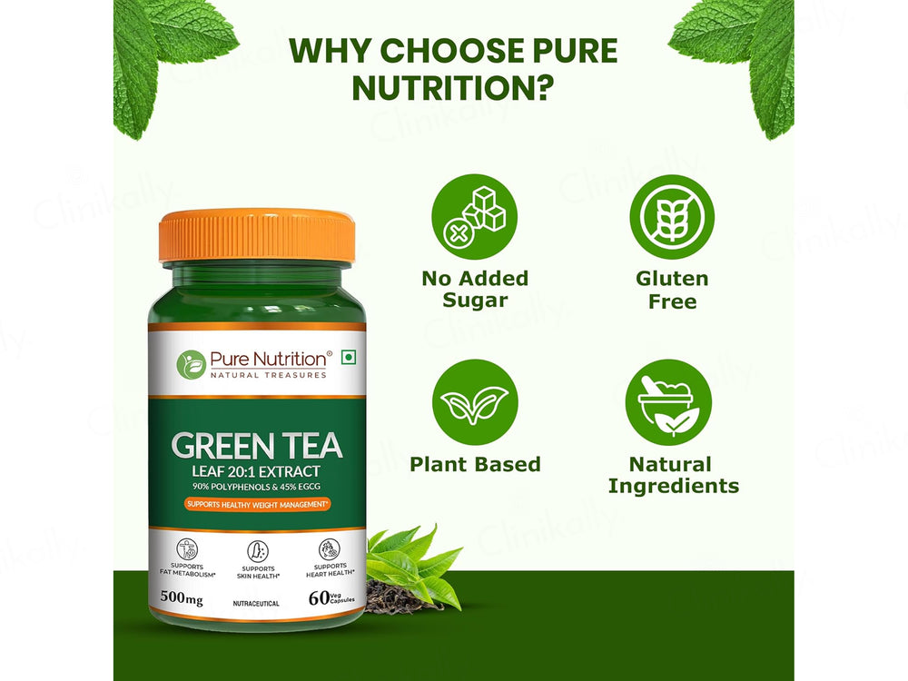 Pure Nutrition Green Tea Leaf Extract 500mg Veg Capsule