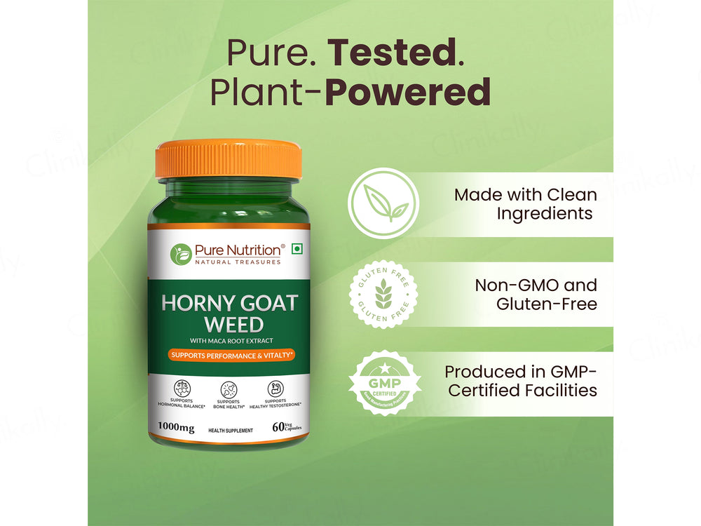 Pure Nutrition Horny Goat Weed 1000mg Veg Capsule