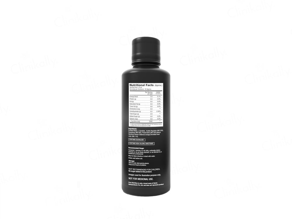 Pure Nutrition L-Carnitine 3300mg Pre & Post Workout Liquid - Valencia Orange Flavour