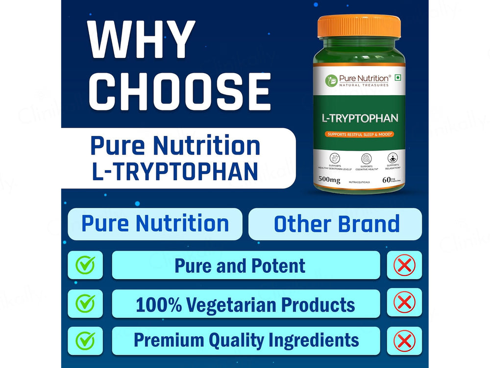 Pure Nutrition L-Tryptophan 500mg Veg Capsule