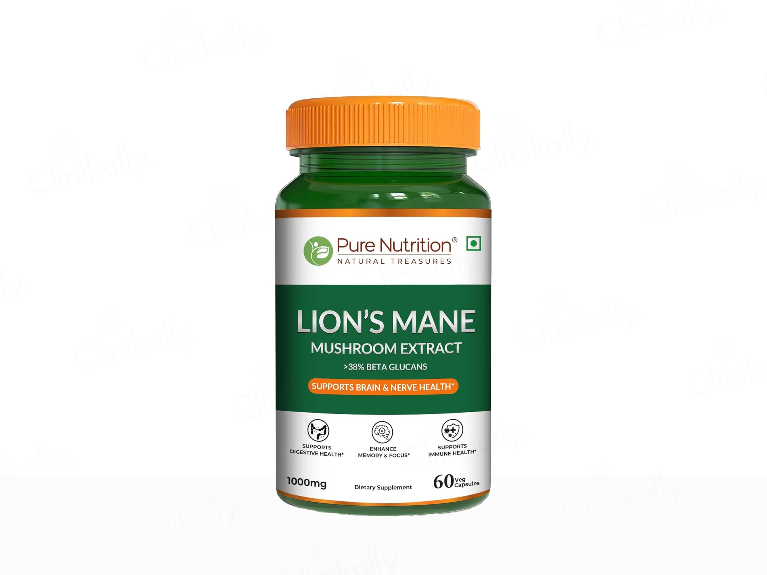 Pure Nutrition Lion's Mane Mushroom Extract 1000mg Veg Capsule