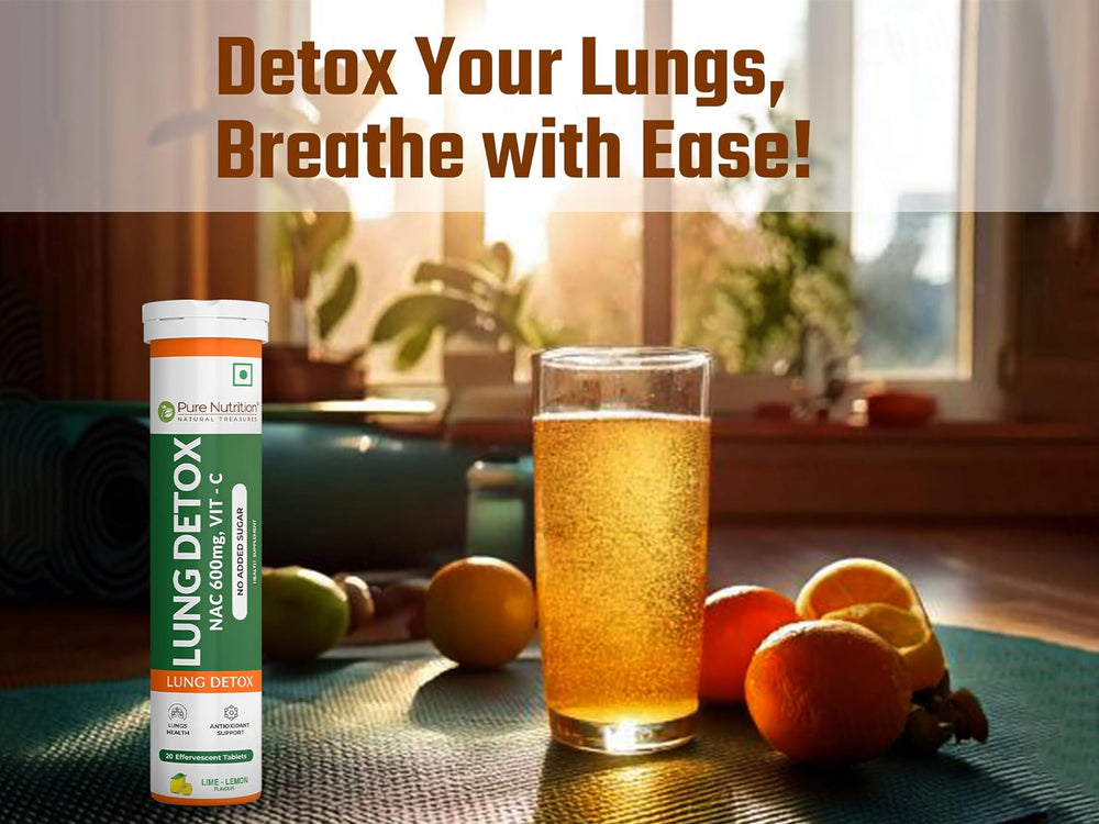 Pure Nutrition Lung Detox Effervescent Tablet - Lime Lemon Flavour