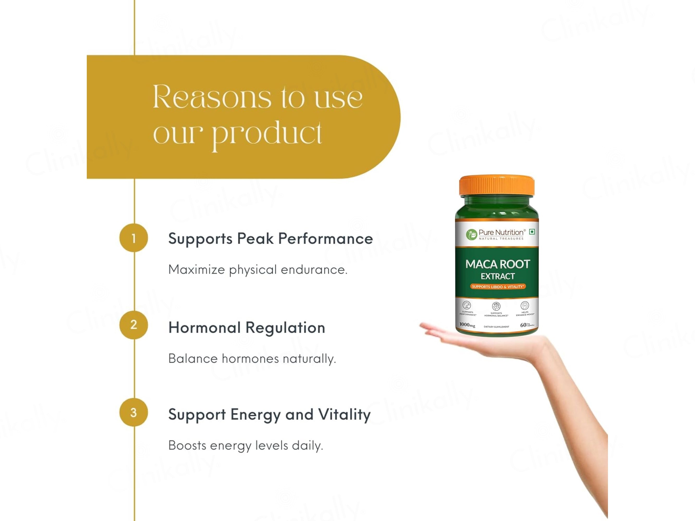 Pure Nutrition Maca Root Veg Extract 1000mg Capsule