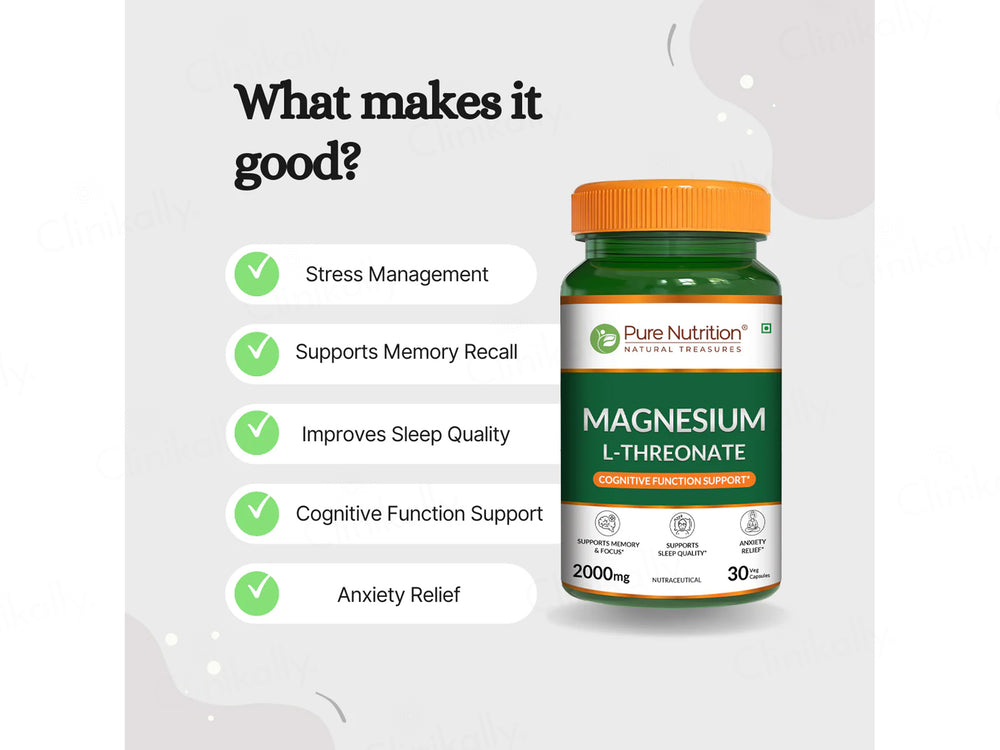 Pure Nutrition Magnesium L-Threonate Veg Capsule