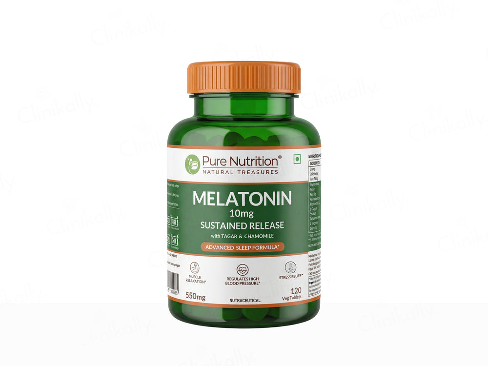 Pure Nutrition Melatonin 10mg + Tagar 250mg & Chamomile Sleep Tablet
