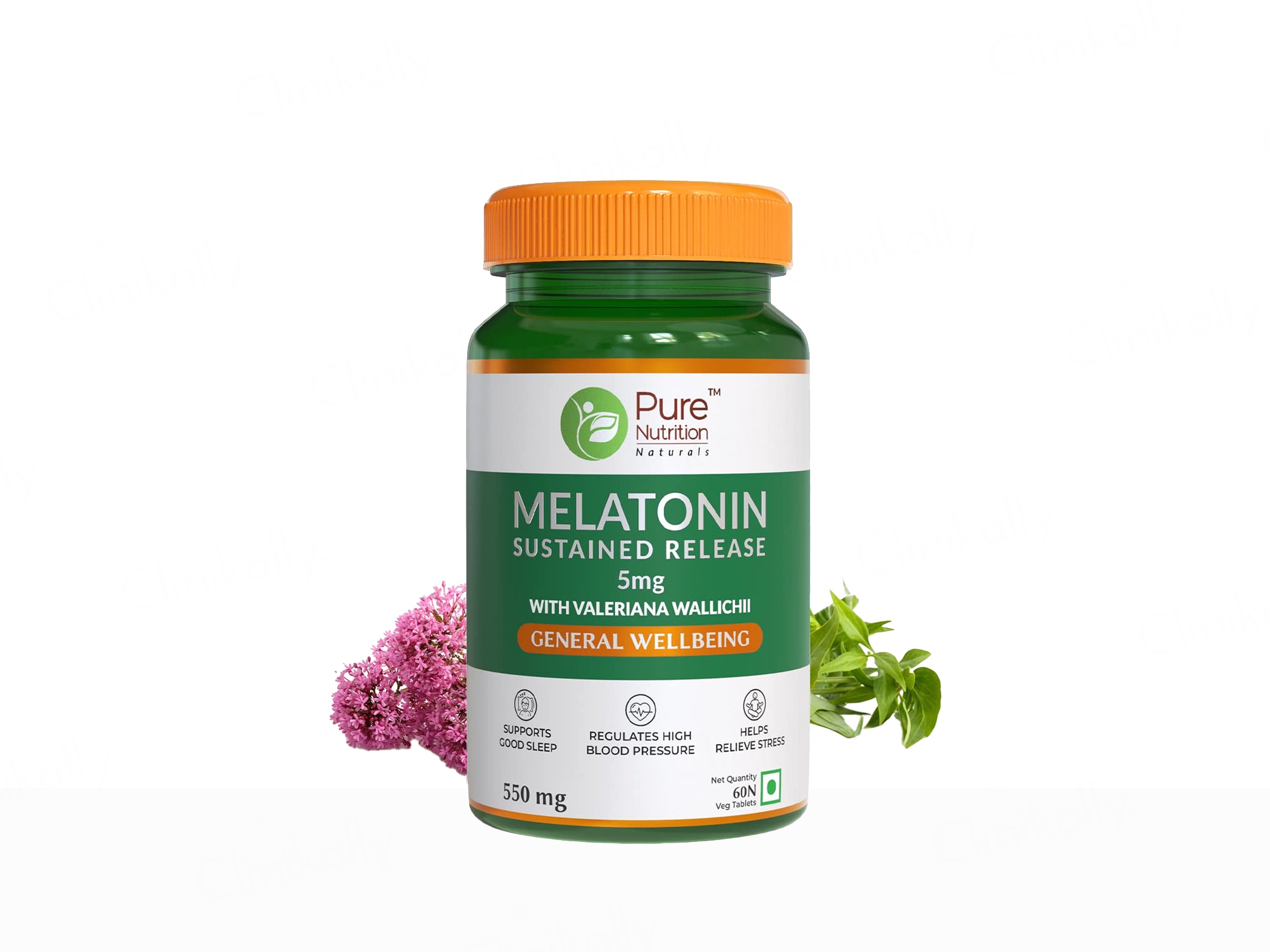 Pure Nutrition Melatonin 5mg With Valeriana Wallichii Veg Tablet