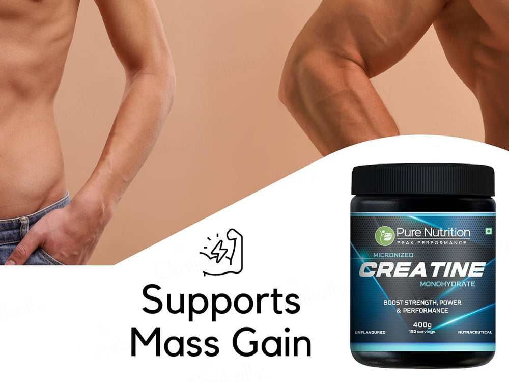 Pure Nutrition Micronized Creatine Monohydrate Nutraceutical Powder - Unflavoured