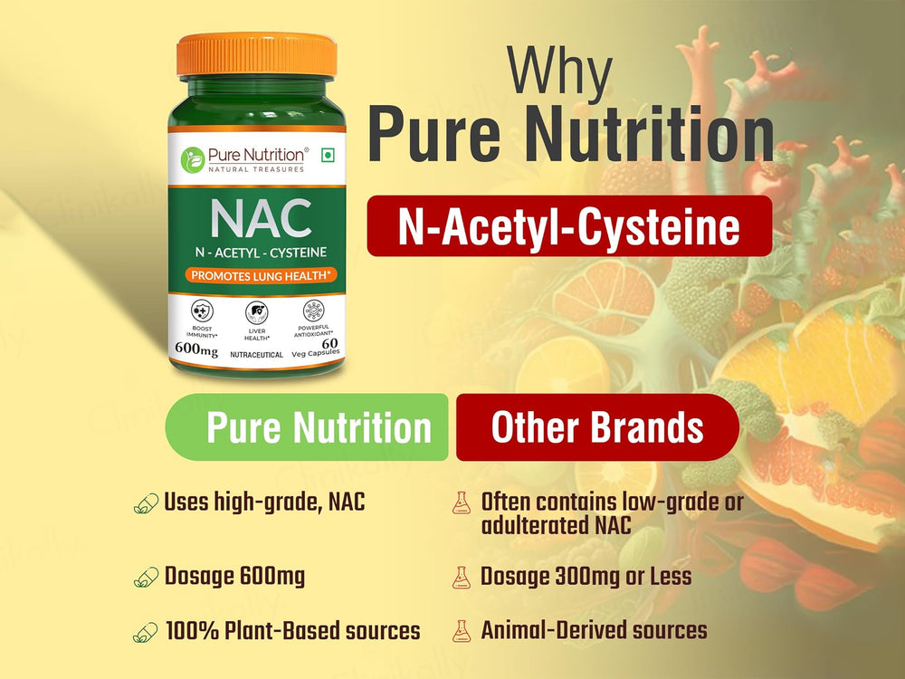 Pure Nutrition NAC N-Acetyl-Cysteine 600mg Veg Capsule