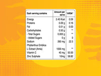 Pure Nutrition Natural Vitamin C With Amla & Zinc Effervescent Tablet - Orange Flavour