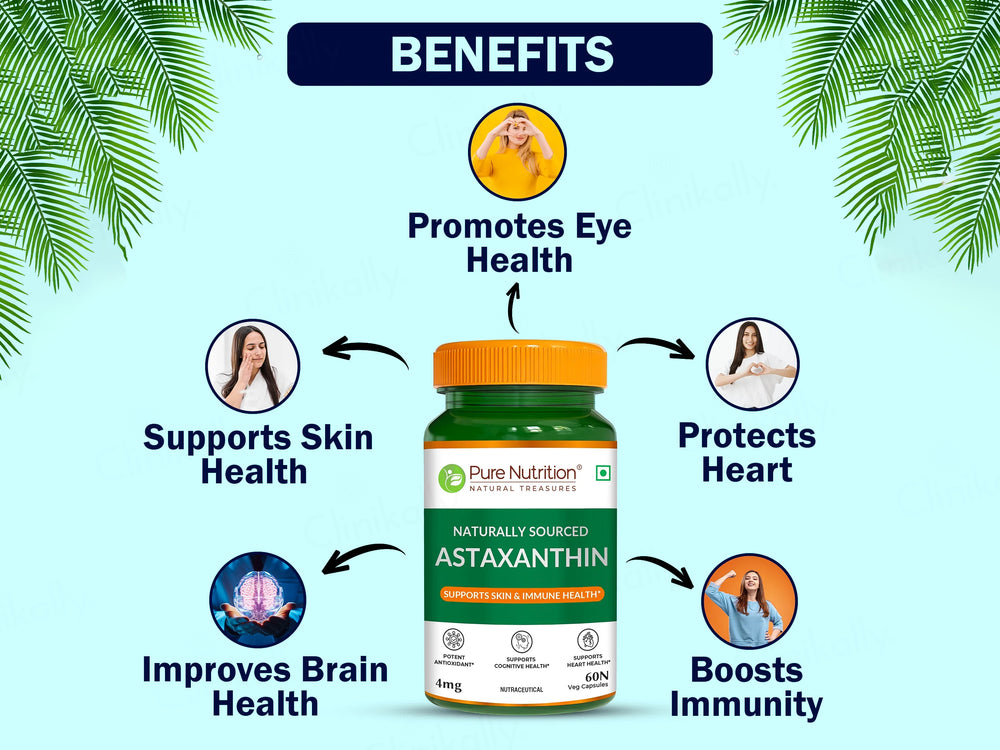 Pure Nutrition Naturally Sourced Astaxanthin 4mg Veg Capsule