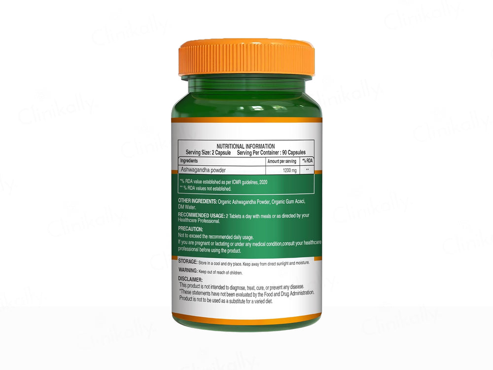 Pure Nutrition Organic Ashwagandha 1200mg Veg Tablet