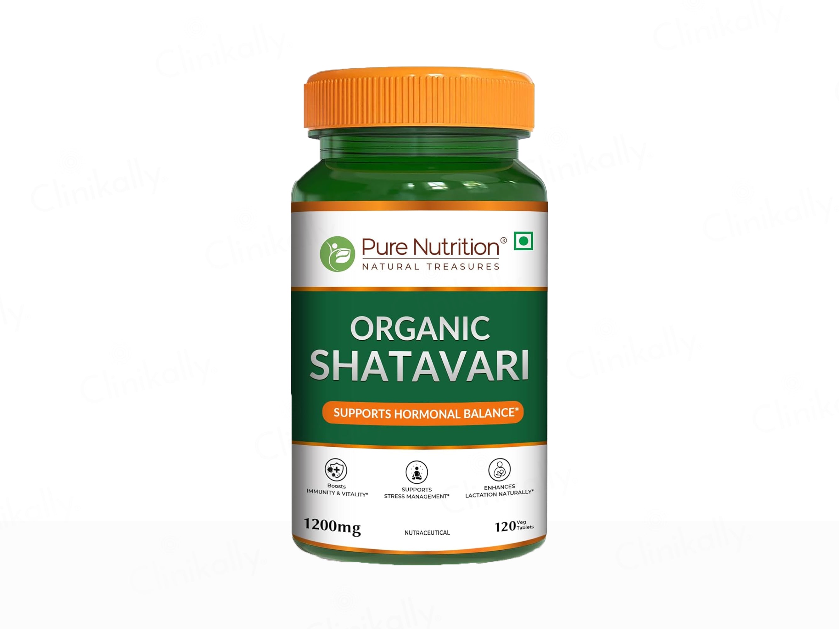 Pure Nutrition Organic Shatavari 1200mg Veg Tablet
